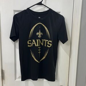 Black Saints T-Shirt with Gold Logo